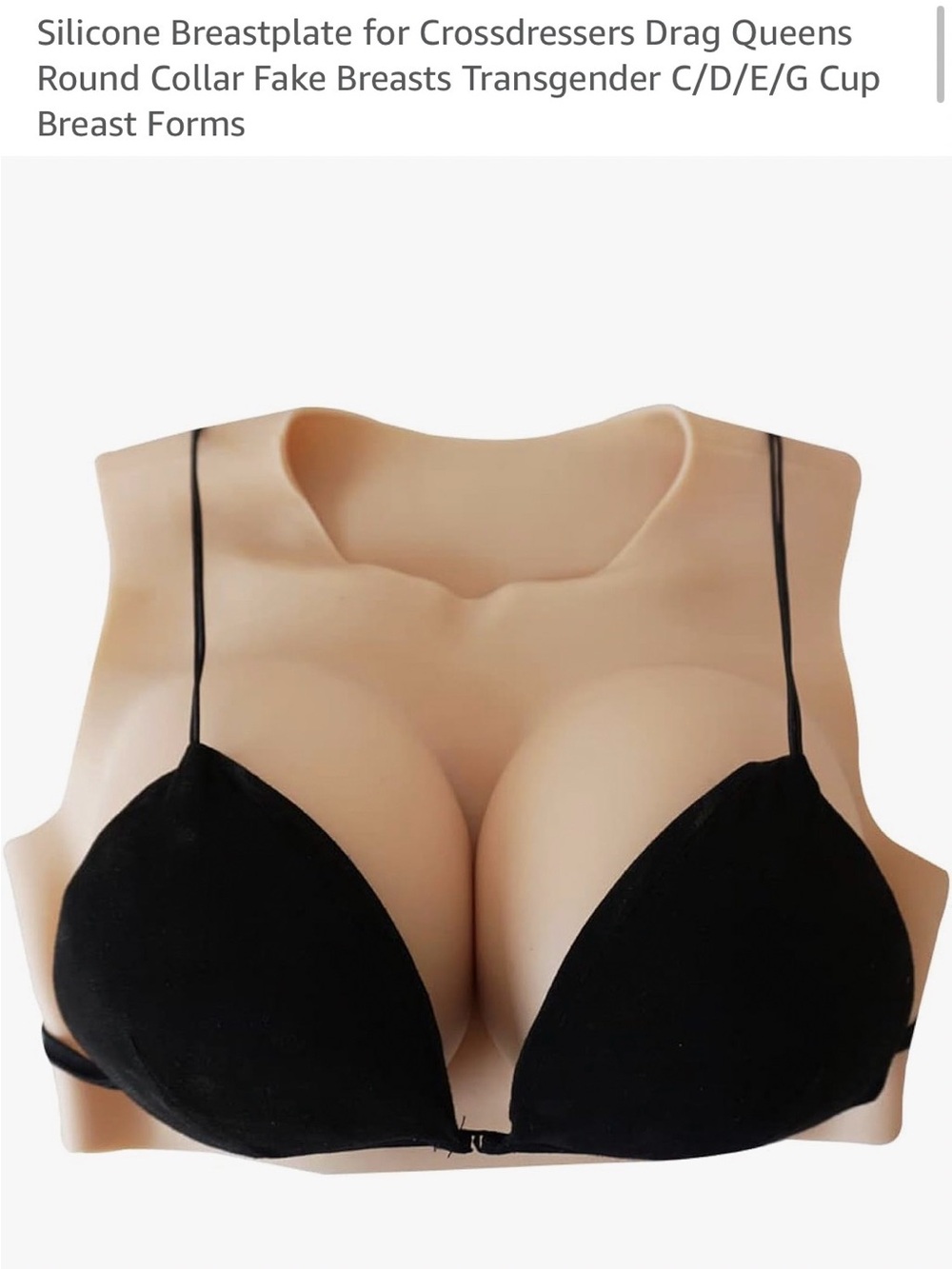Silicone Realistic Breastplate - Tan D cup